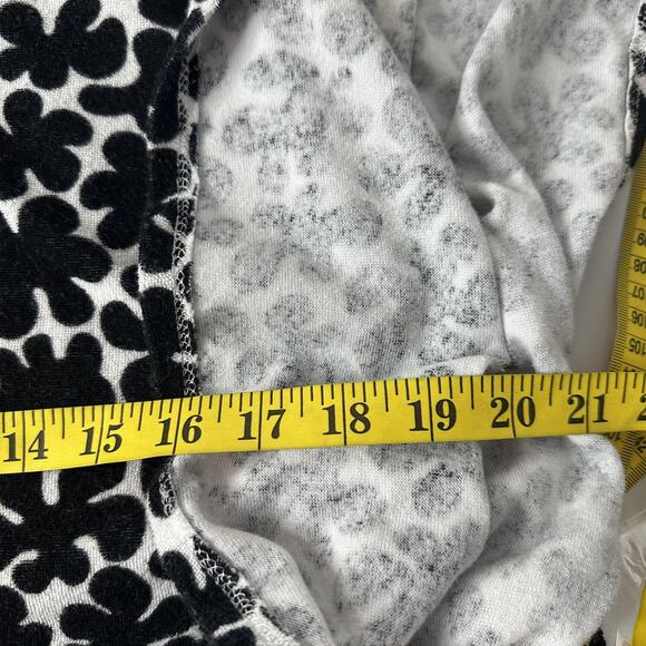 Marimekko Top Womens L XL Black White Floral Print Pullover Top Terry Cloth Swim - Picture 7 of 10